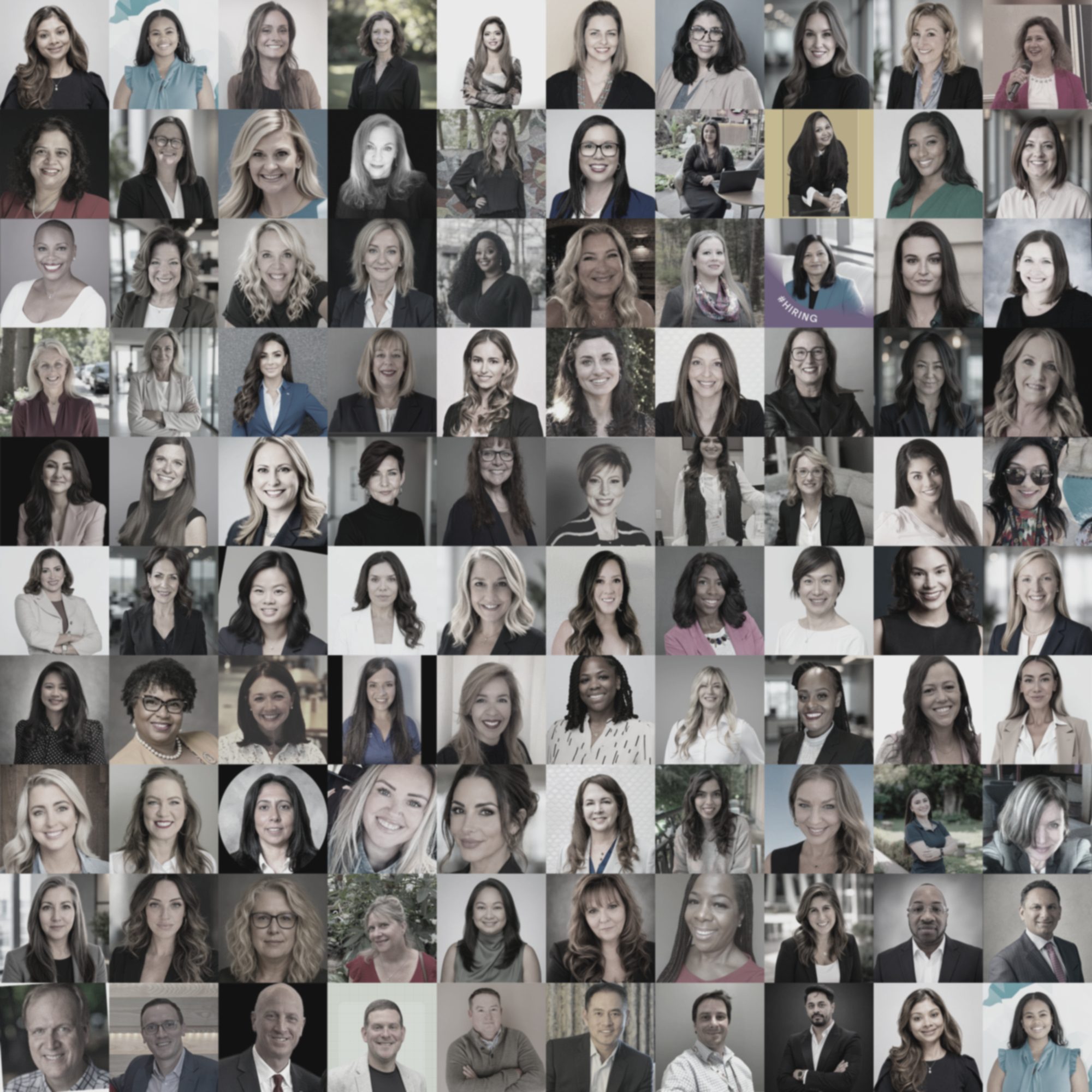 Mosaic of the 2026 Women of Work Top 100 finalist headshots